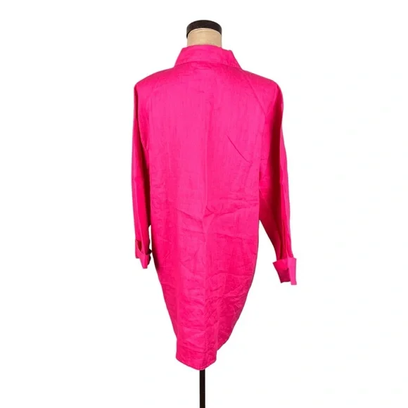 Soft Surroundings Outer Banks Linen Big Shirt Pink Flambé‎ 
SZ L - Picture 6 of 8